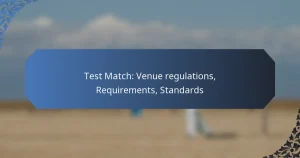 Test Match: Venue regulations, Requirements, Standards