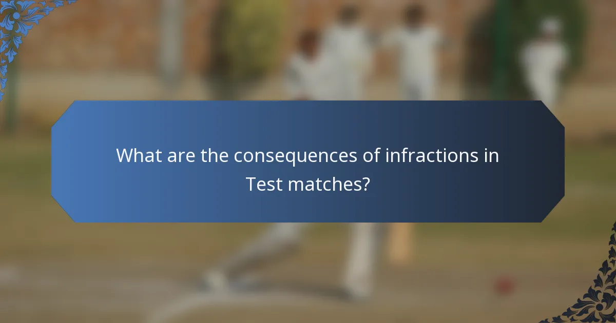 What are the consequences of infractions in Test matches?