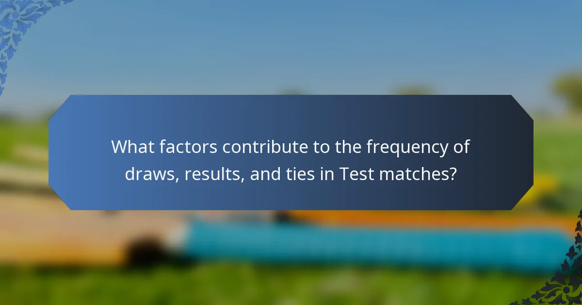 What factors contribute to the frequency of draws, results, and ties in Test matches?