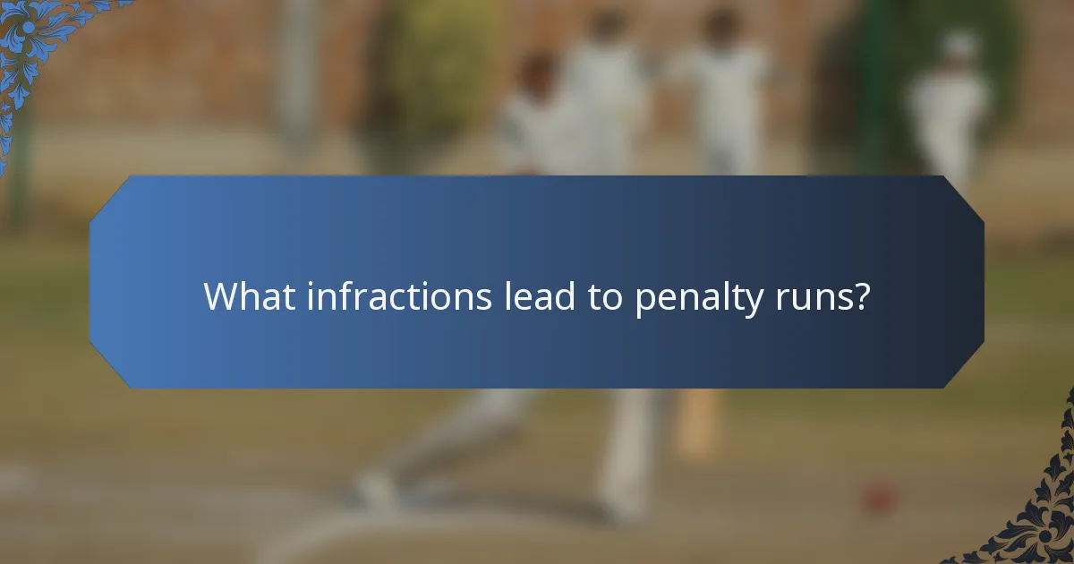 What infractions lead to penalty runs?